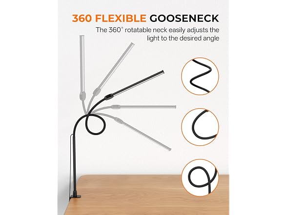 LED Desk Lamp with Clamp for Home Office