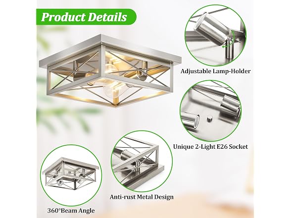 Kondras B0F2TL4W6J 2-Pack Hallway Light Fixtures