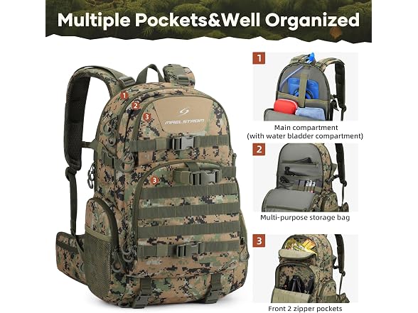 Maelstrom Tactical Backpack, 40L Military Bag