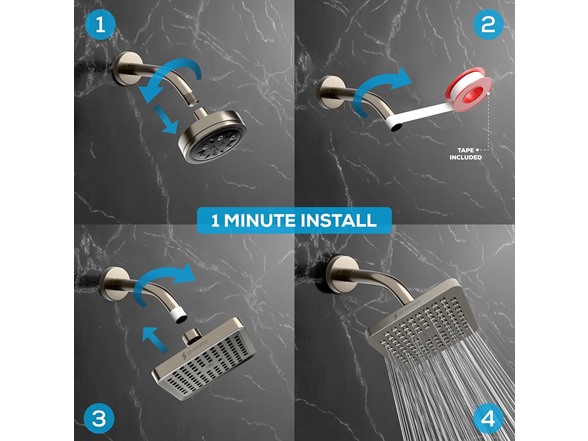 8" Square High Pressure Rain Shower Head