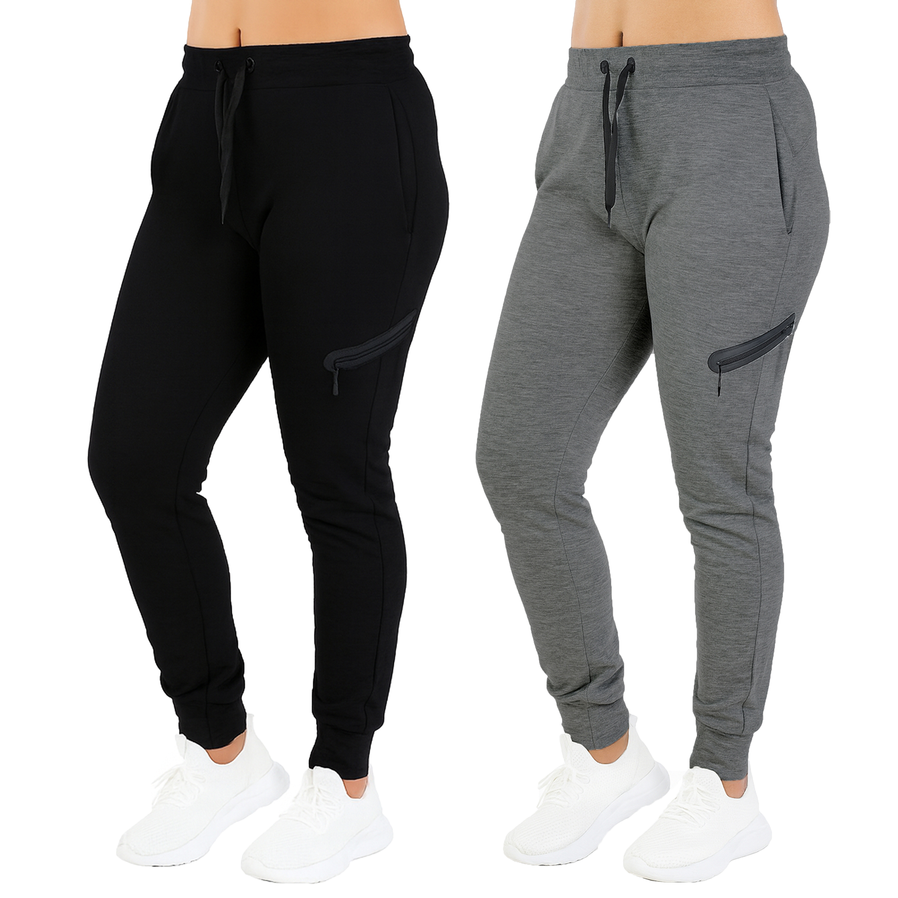 (1 or 2Pk) Womens Tech Fleece Jogger Pants - Gallery 19