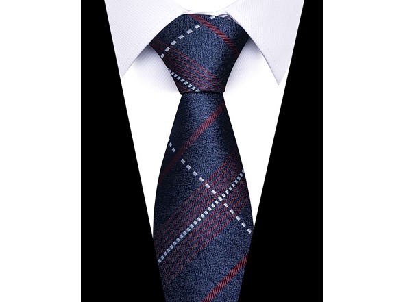 Midnight Navy Burgundy & Silver Stripes