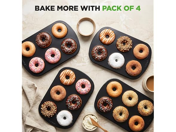 NutriChef Nonstick Donut Pans for Baking 