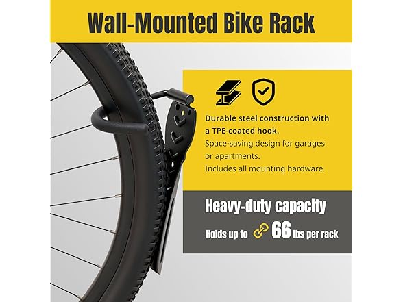 MaxxHaul 51186 Wall-Mounted Bike Rack Heavy-Duty
