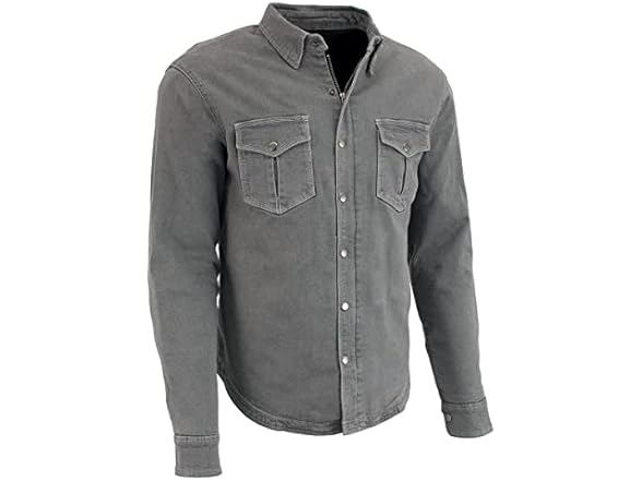 Milwaukee Leather MPM1621 Men's Grey Flannel Biekr Shirt