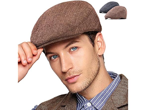 LADYBRO 2Pack Adjustable Newsboy Cap Ivy