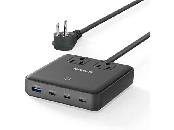 TESSAN Charging Station PD 100W (2 Outlets, 4 USB)