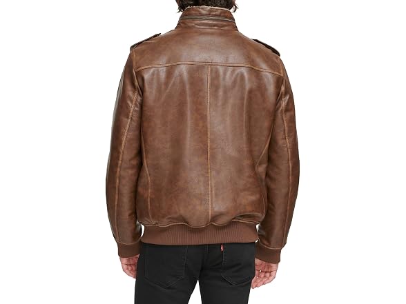 Levi's Men's (2XL) Men's Faux Leather Aviator Bomb