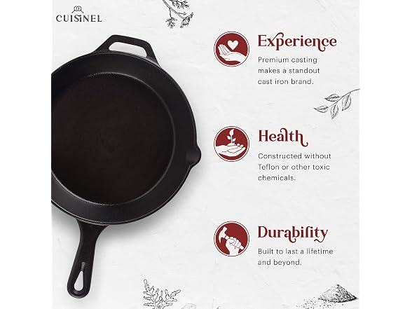 Cuisinel Cast Iron Skillet + Press Set 10"