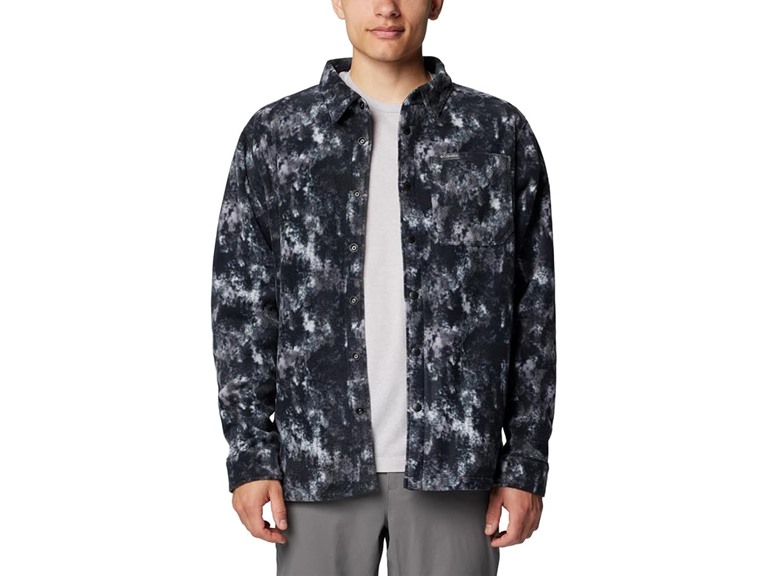 Columbia Men's Steens Mountain Printed Shirt Jacket II, Collegiate Navy Omblur, Small