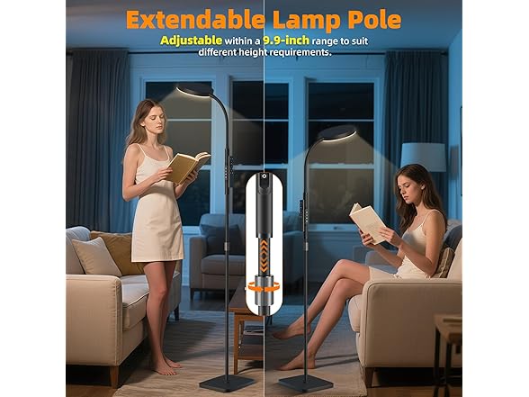 PACOVY Height Adjustable Floor Lamp