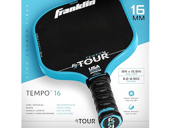 Franklin Pickleball Paddle Set Tempo 16mm