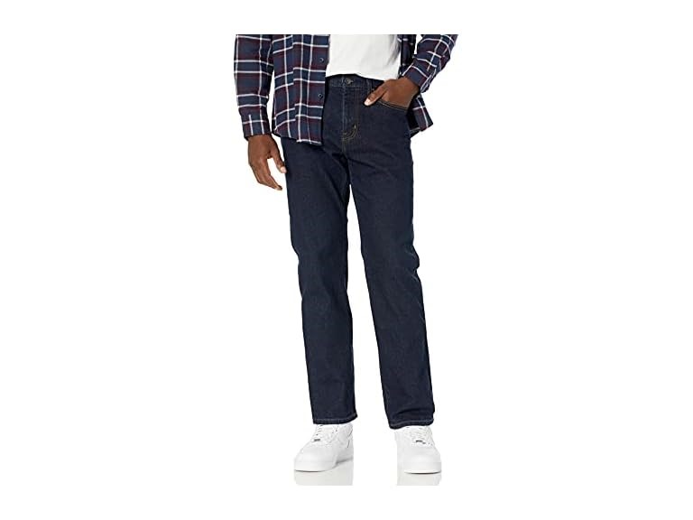 Amazon Essentials Men's Straight-Fit Stretch Jean - Discontinued Colors, Rinsed, 33W x 30L