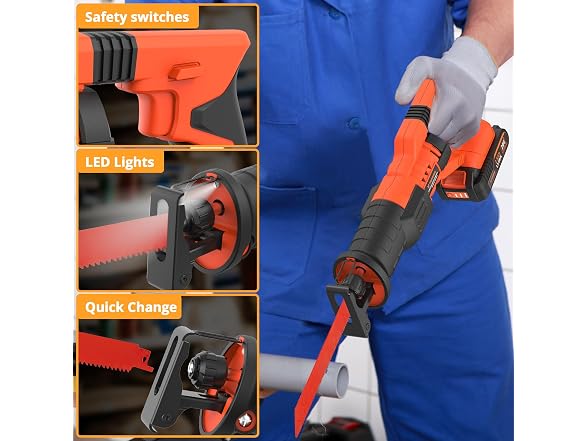 TILSWALL ML-RS18-200K Cordless Reciprocating Saw Ora