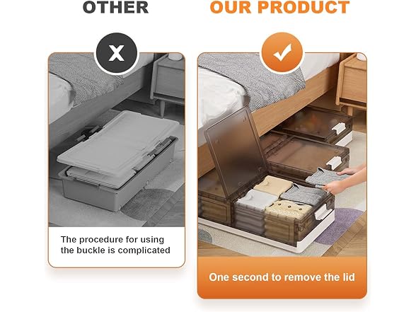 GAOMON 2-Pack Under Bed Storage Bins