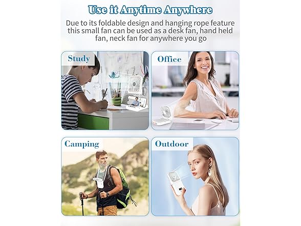 4000mAh Rechargeable Handheld Fan