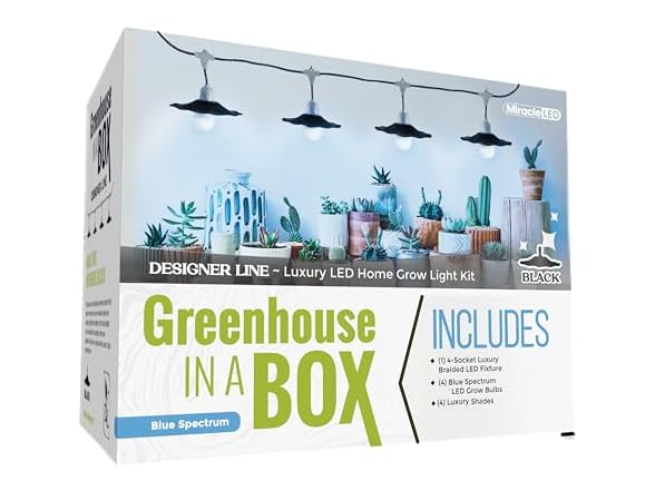 Grow Light 4-Socket Black Blue 4KK