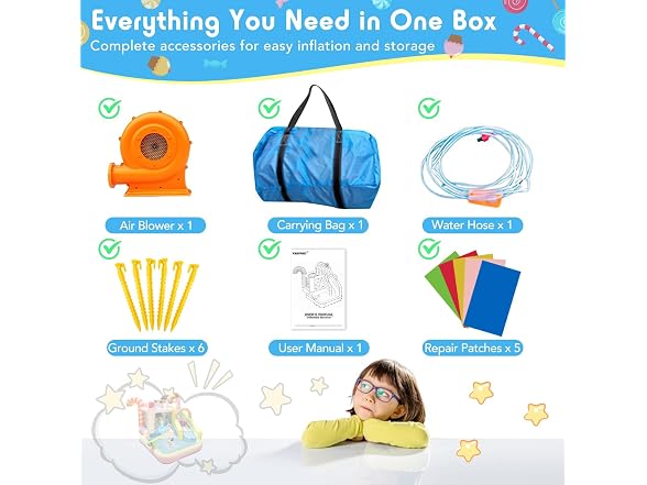 NBSPORT Inflatable Water Slide Bounce House