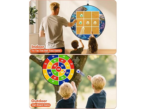Giant Tic Tac Toe with Dart Board Game