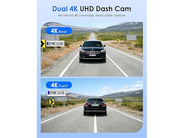 Nymzview 4K+4K Dash Cam Front Rear GPS