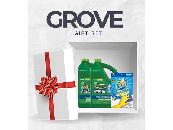 GROVE 2x Green Gobbler Liquid Drain Clog Remover