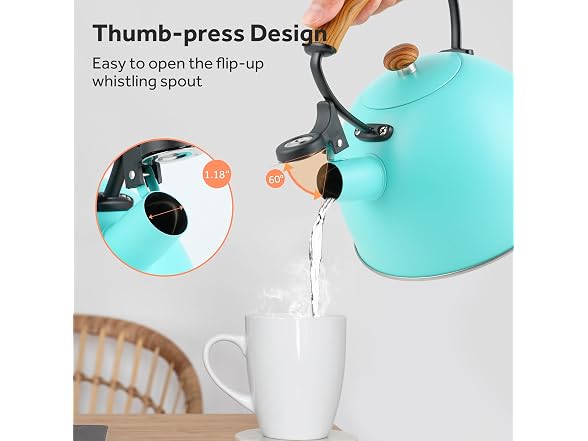 YSSOA Whistling Stovetop Tea Kettle, Blue