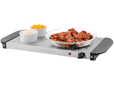 $12 OVENTE Electric Warming Tray Silver dealfomo