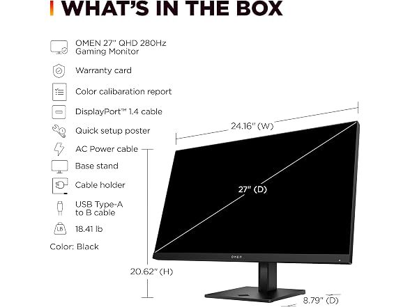 HP OMEN 27" QHD 280Hz Gaming Monitor
