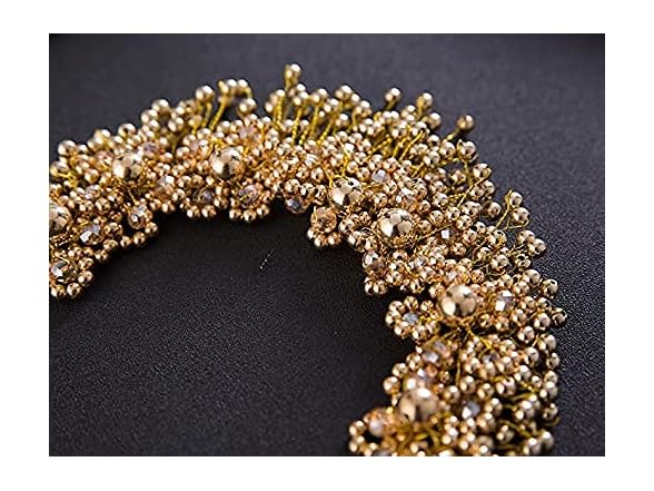 NSLS Beaded Crown Headband Gold