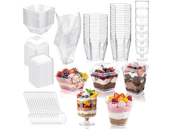 WELLIFE Dessert Cups W/ Lids and Spoons