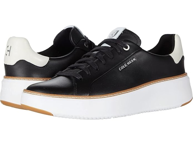 Cole Haan Womens Grandpro Topspin Sneaker, Black/Optc Wht/Cyber Yellow, 8.5-C US