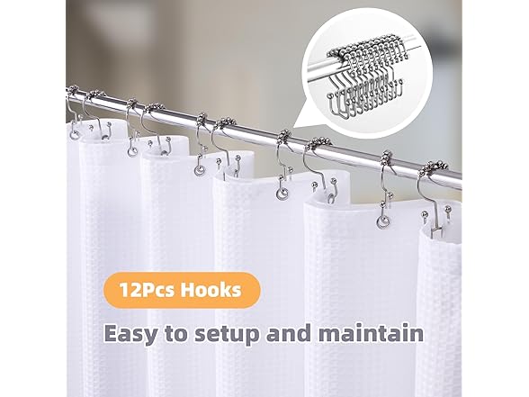 LaCyan 3 in 1 Waterproof Waffle Weave Shower Curtain