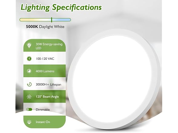 Brightever B0G76P78NN 1-Pack LED Flush Mount Ceiling