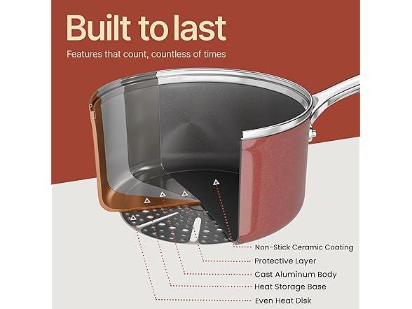 Bakken 12-Piece Aluminum Cookware Set- Pink