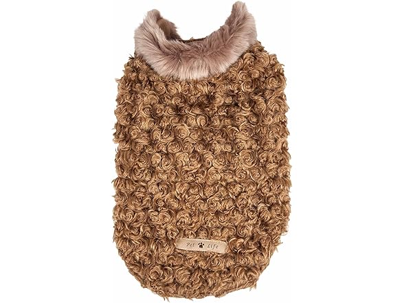 Pet Life ® 'Furpaw' Shaggy Fur Dog Coat