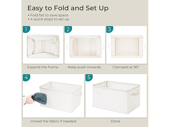 Storage Basket Bins with Metal Frame
