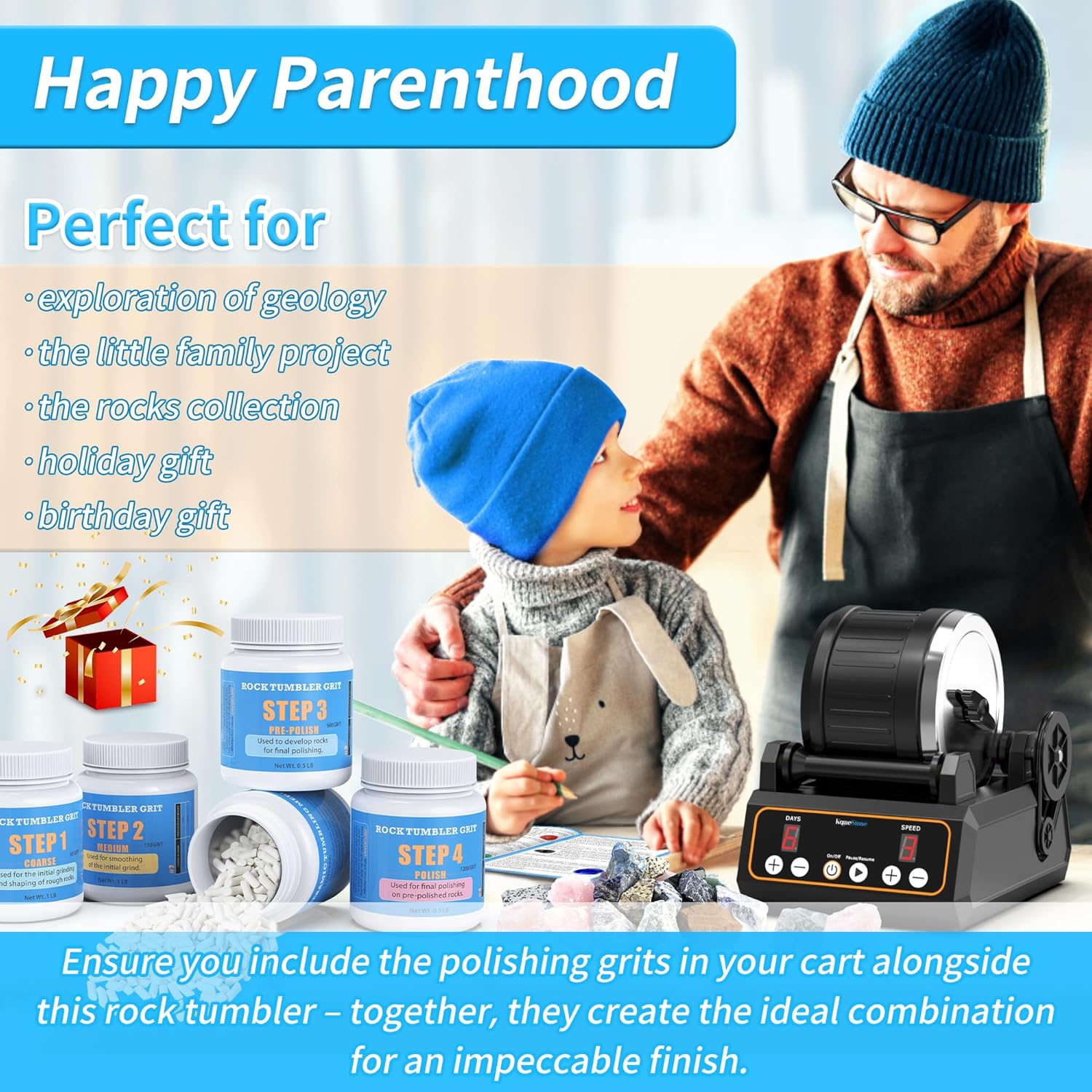 KomeStone KomeStone K1 Pro Rock Tumbler Kit Black - Gallery 12