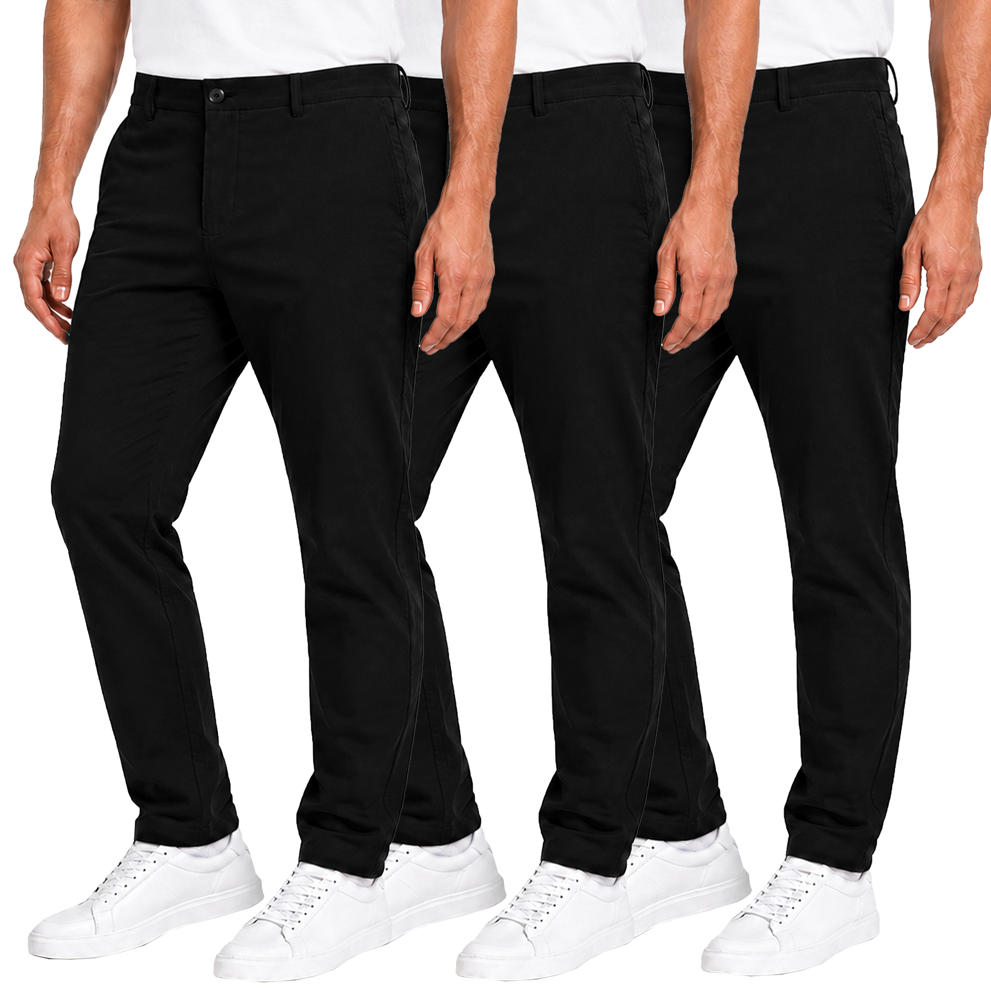 3Pk Mens Super Stretch Chino Pants - Gallery 31