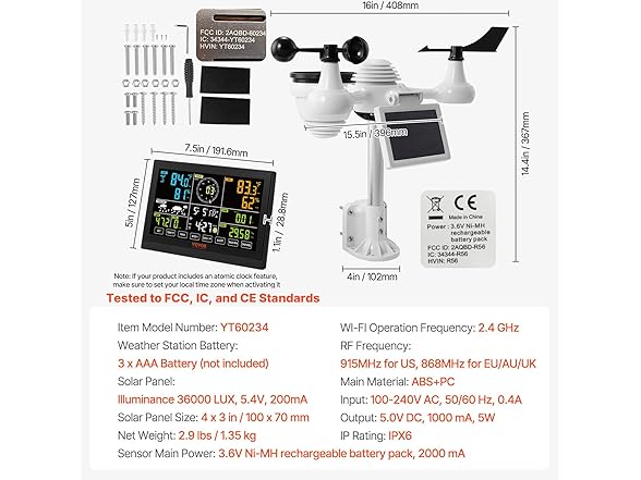 VEVOR 7-in-1 Wi-Fi Weather Station