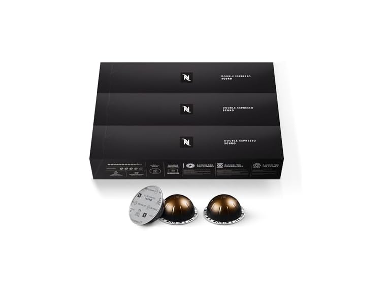 30CT Nespresso Capsules Vertuo, Double Espresso Scuro