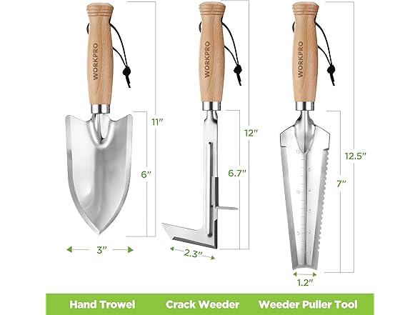 WORKPRO Garden Tool Set 3 Pcs Green