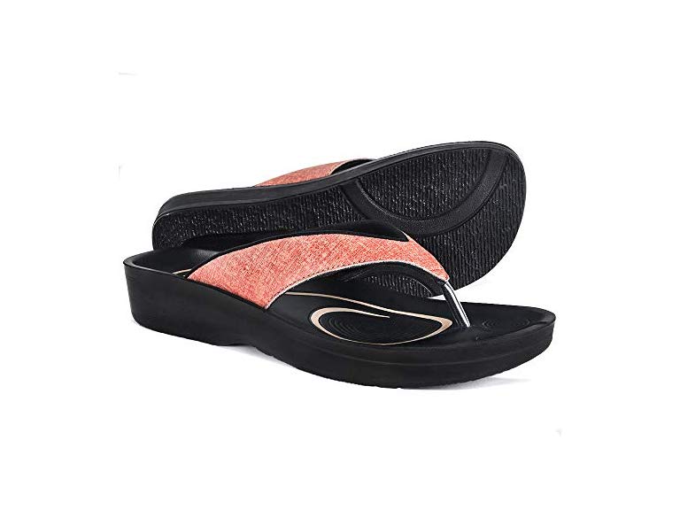 AEROTHOTIC Original Orthotic Comfort Thong Sandal Flip Flops - Mellow Peach - Womens 9