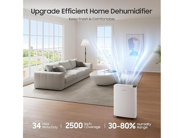 ASAHWo 2500 Sq Ft Dehumidifier