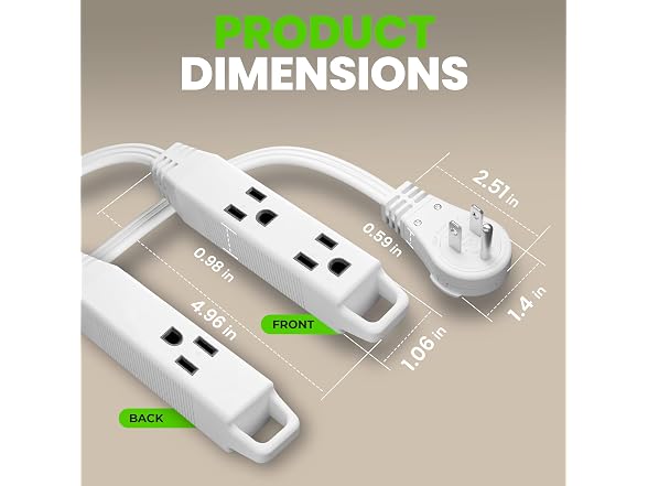 GEARit 10ft Flat Plug Extension Cord
