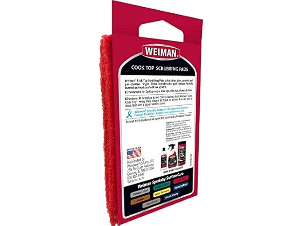 Weiman Cook Top Scrubbing Pads, 3 Count