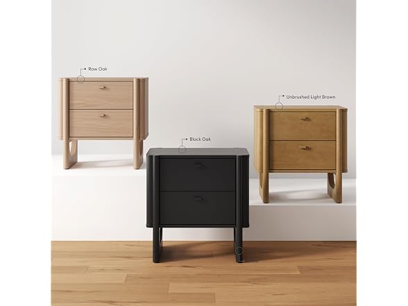 Nathan James Solace Mid Century Modern 2 Drawer Nightstand
