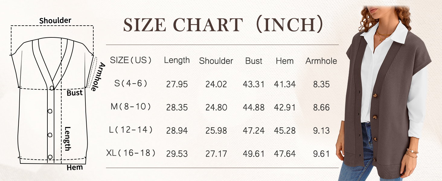 Women’s Oversized V Neck Sweater Vest - Gallery 6