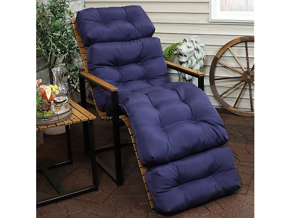 Sunnydaze Decor ZET-072 Tufted Chaise Cushion Blue