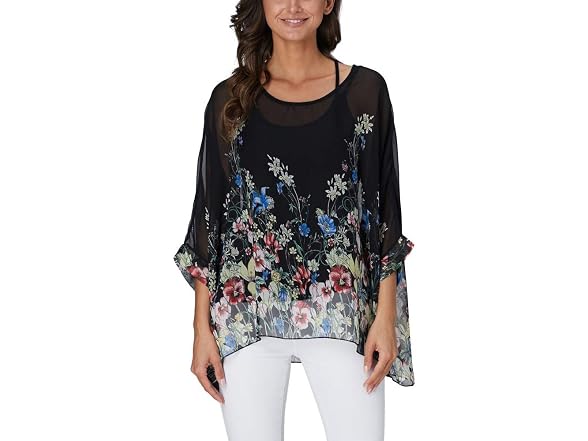 Ckikiou Women (OS) Flowy Batwing Semi Sheer Up