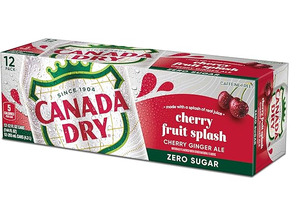 12PK Canada Dry Zero Sugar Cherry Ginger Ale